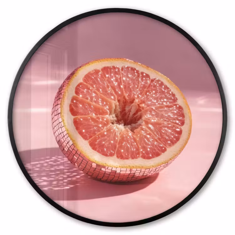 Ronde fotolijst - Grapefruit - Roze - Disco - Shiny — 1