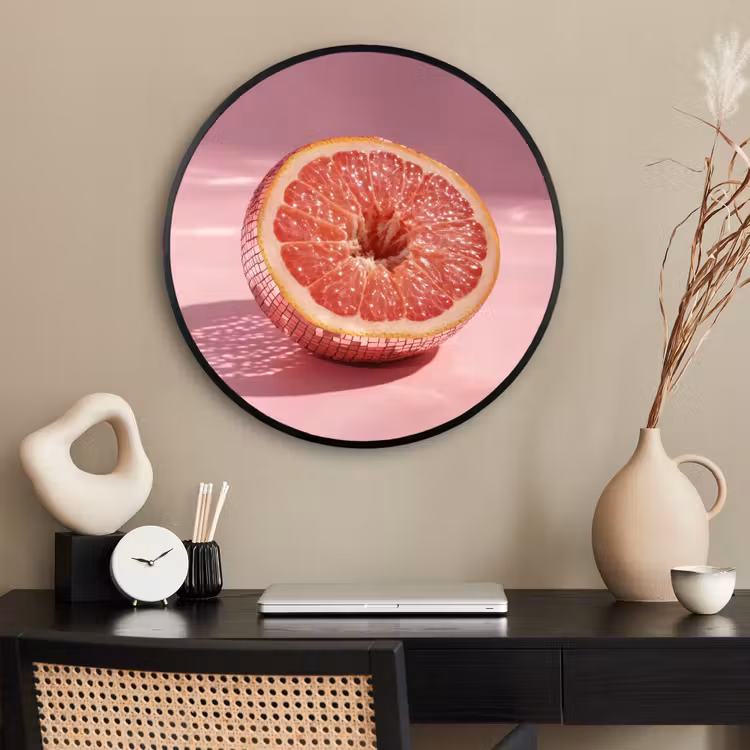 Ronde fotolijst - Grapefruit - Roze - Disco - Shiny — 2