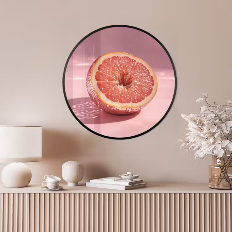 Ronde fotolijst - Grapefruit - Roze - Disco - Shiny — 4