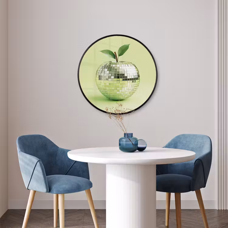 Ronde fotolijst - Groen - Disco - Decoratie - Appel — 3