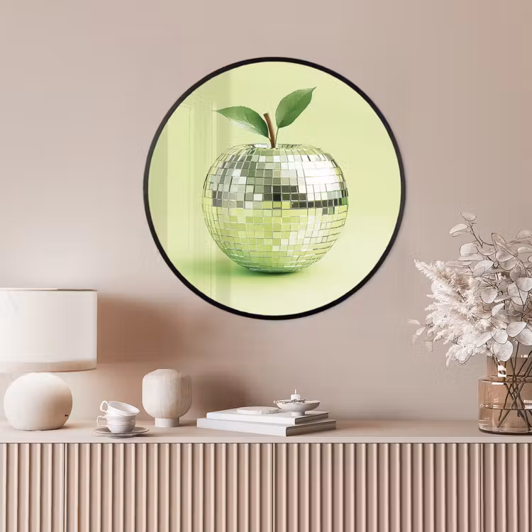 Ronde fotolijst - Groen - Disco - Decoratie - Appel — 4