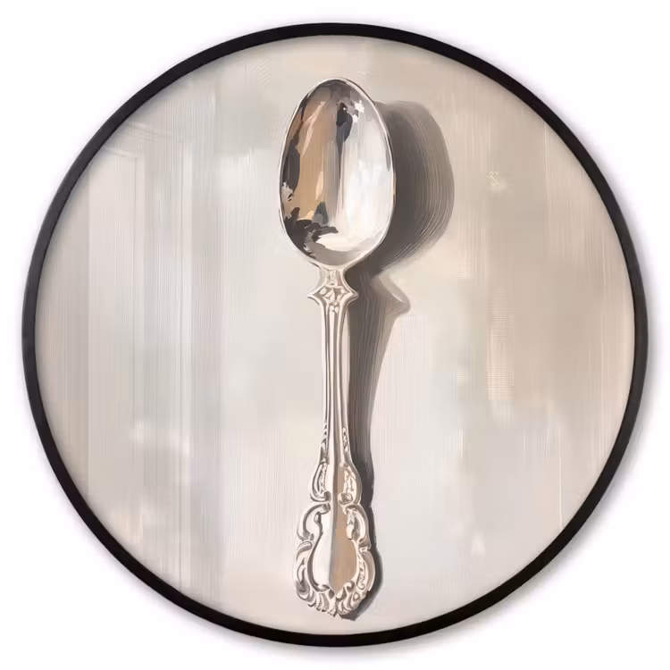 Ronde fotolijst - Lepel - Verf - Zilver — 1
