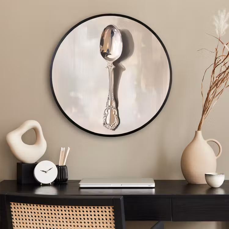 Ronde fotolijst - Lepel - Verf - Zilver — 2