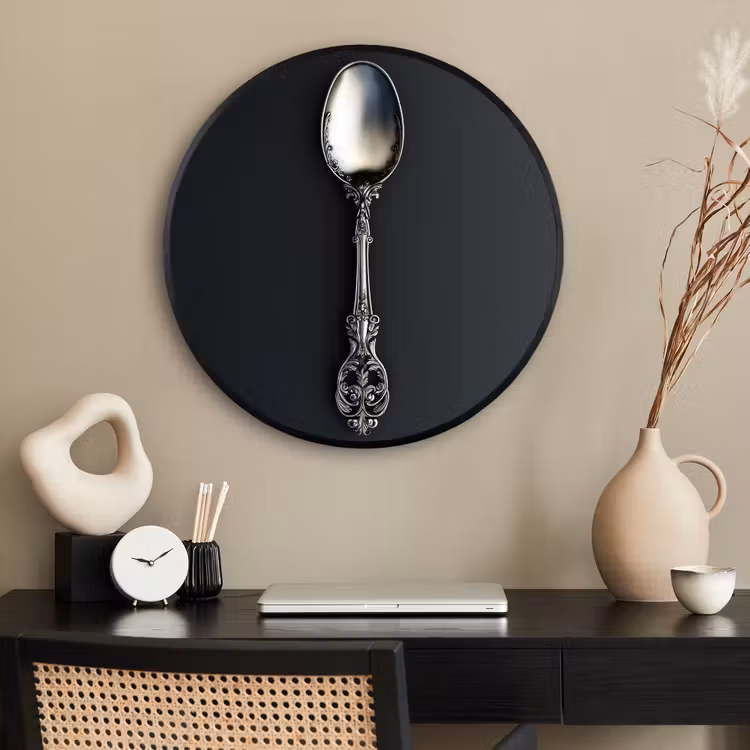 Ronde fotolijst - Lepel - Zilver - Metaal — 2
