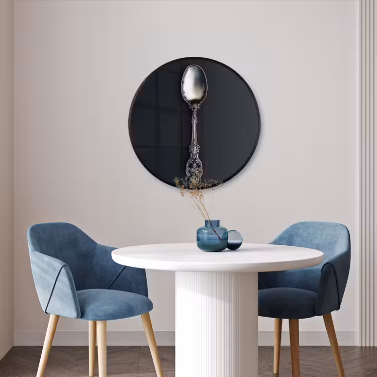 Ronde fotolijst - Lepel - Zilver - Metaal — 3