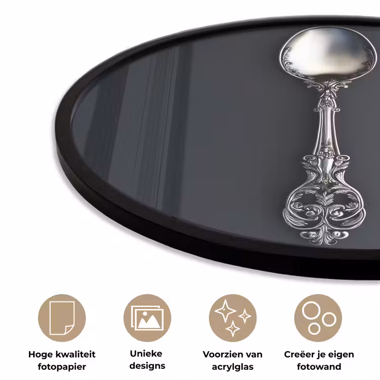 Ronde fotolijst - Lepel - Zilver - Metaal — 5