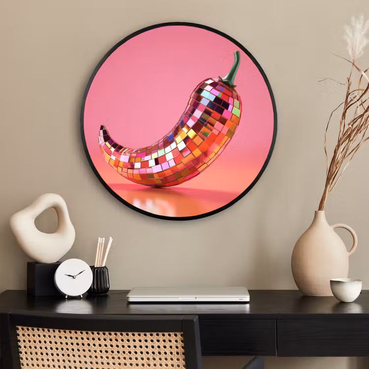 Ronde fotolijst - Peper - Disco - Rood - Glitter — 2
