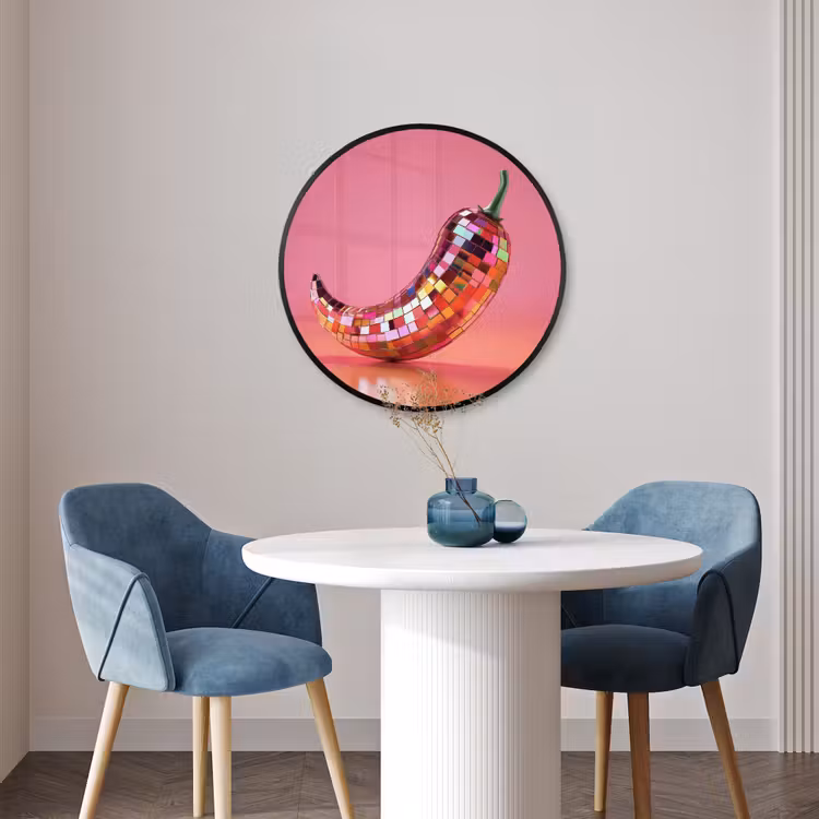 Ronde fotolijst - Peper - Disco - Rood - Glitter — 3