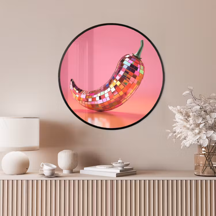 Ronde fotolijst - Peper - Disco - Rood - Glitter — 4