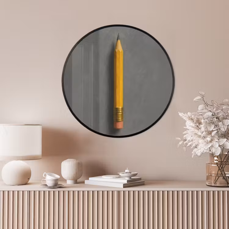 Ronde fotolijst - Potlood - Schilderij - Geel — 4