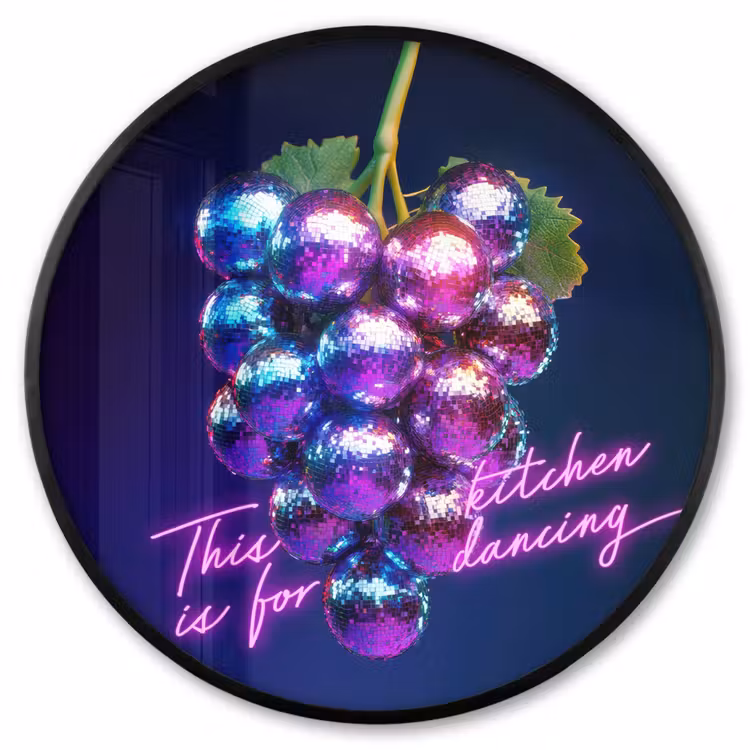 Ronde fotolijst - Quote - Neon - Disco - Druiven — 1