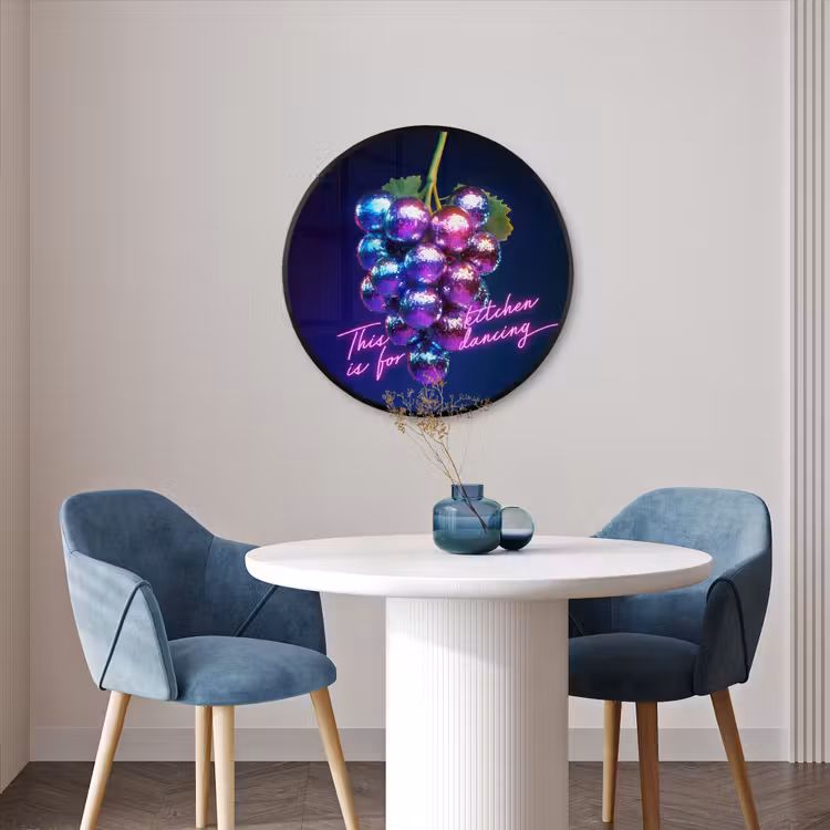 Ronde fotolijst - Quote - Neon - Disco - Druiven — 3
