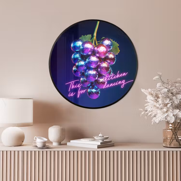 Ronde fotolijst - Quote - Neon - Disco - Druiven — 4