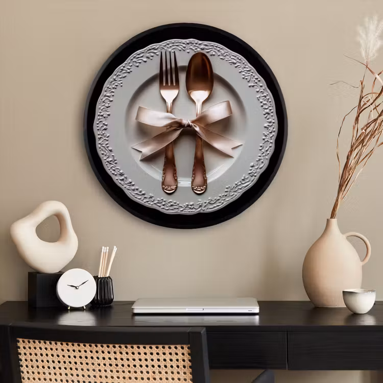 Ronde fotolijst - Rose - Strik - Bestek — 2