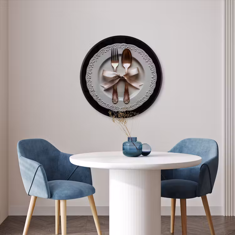 Ronde fotolijst - Rose - Strik - Bestek — 3