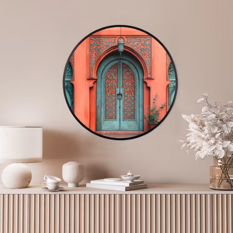 Ronde fotolijst - Lantaarn - Deur - Turquoise — 4