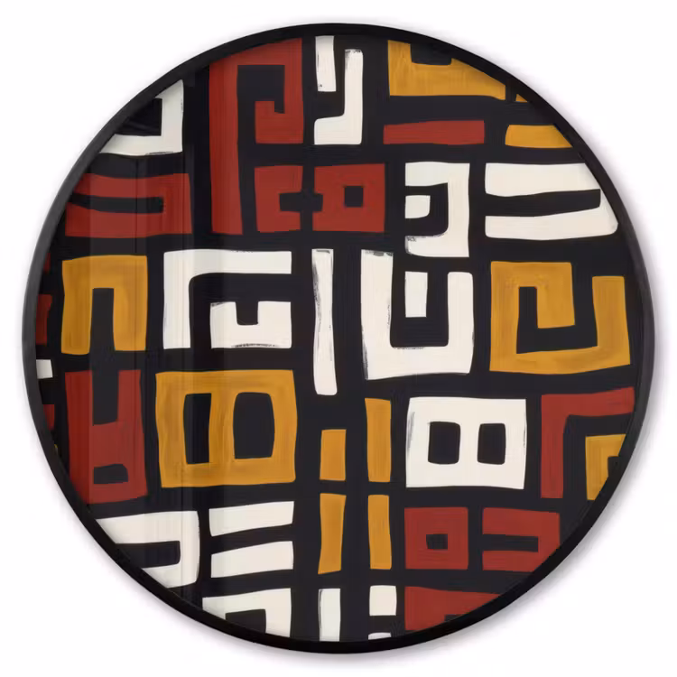 Ronde fotolijst - Abstract - Patroon - Rood — 1