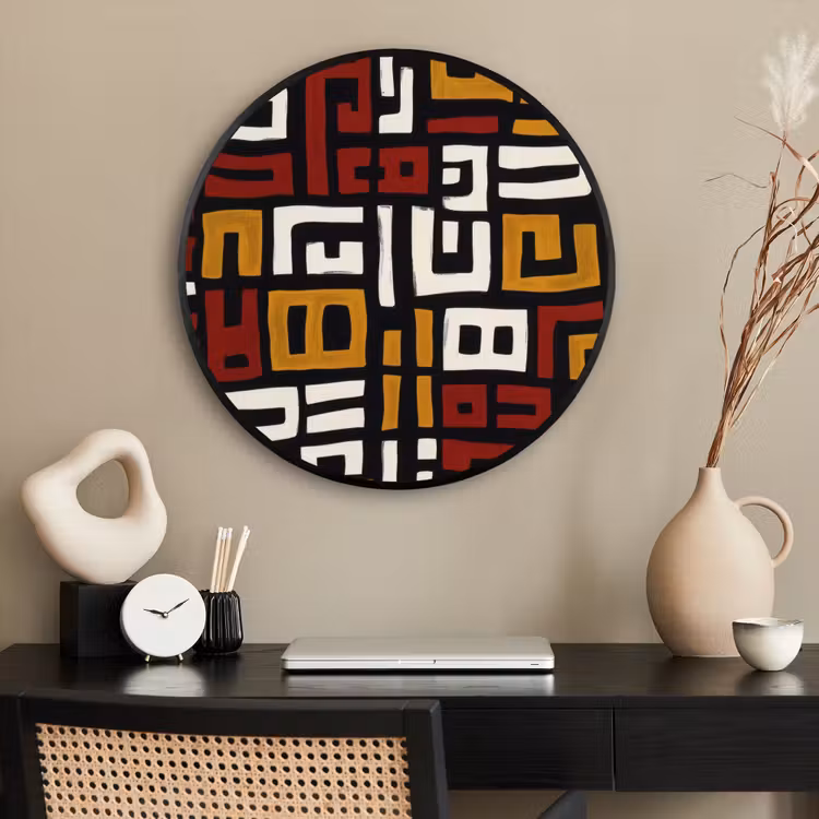 Ronde fotolijst - Abstract - Patroon - Rood — 2
