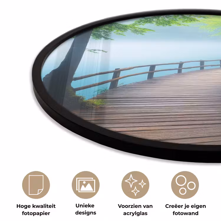 Ronde fotolijst - Brug - Water - Rivier - Bos — 5