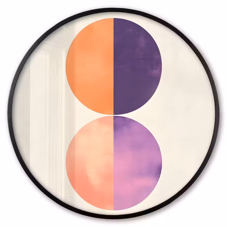 Ronde fotolijst - Abstract - Cirkels - Paars — 1