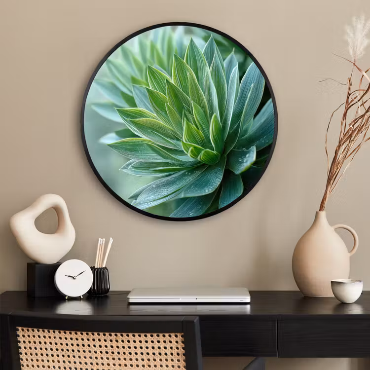Ronde fotolijst - Blad - Plant - Groen - Textuur — 2