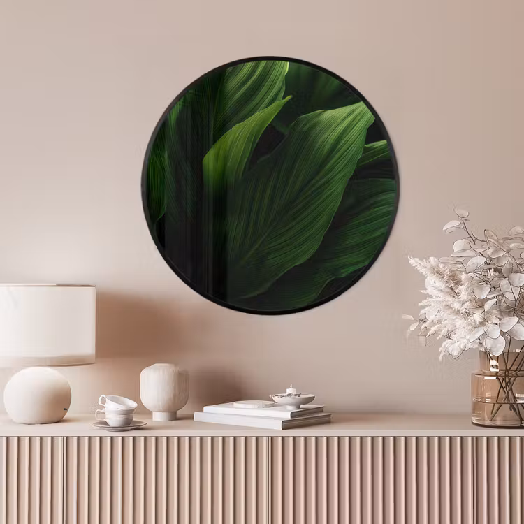 Ronde fotolijst - Bladeren - Schaduw - Groen - Textuur — 4