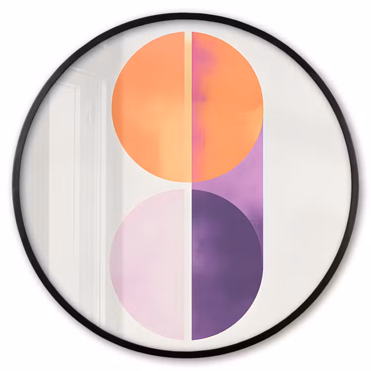 Ronde fotolijst - Cirkels - Abstract - Paars — 1