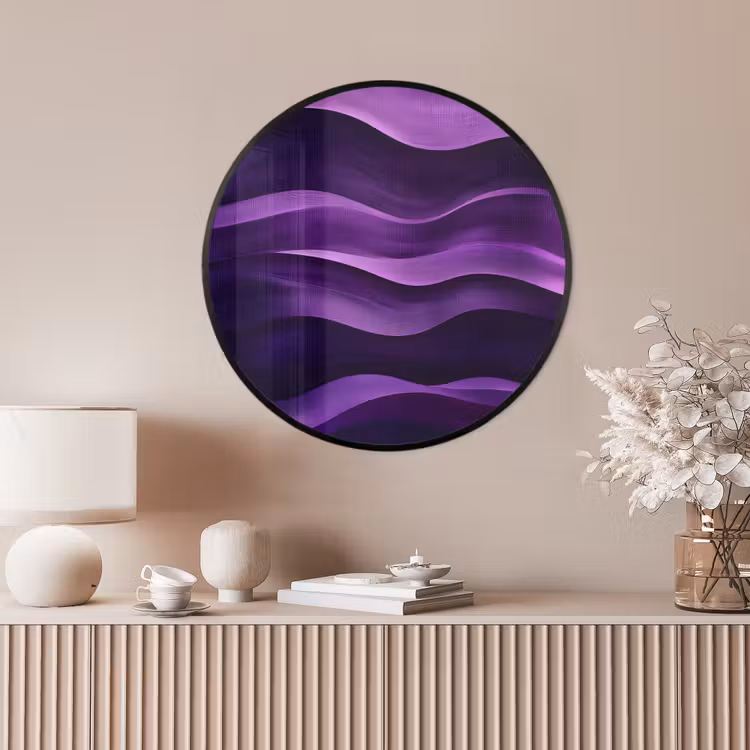 Ronde fotolijst - Golven - Abstract - Paars — 4