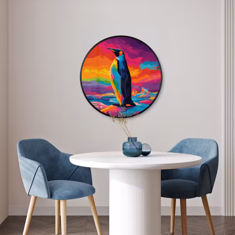 Ronde fotolijst - Ijsschots - Pinguïn - Abstract - Lucht — 3