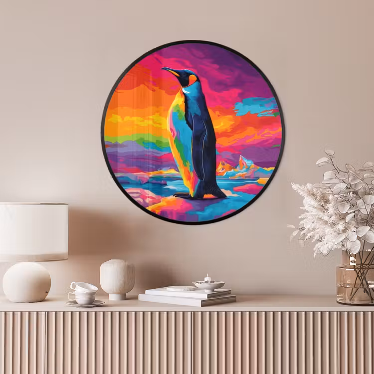 Ronde fotolijst - Ijsschots - Pinguïn - Abstract - Lucht — 4