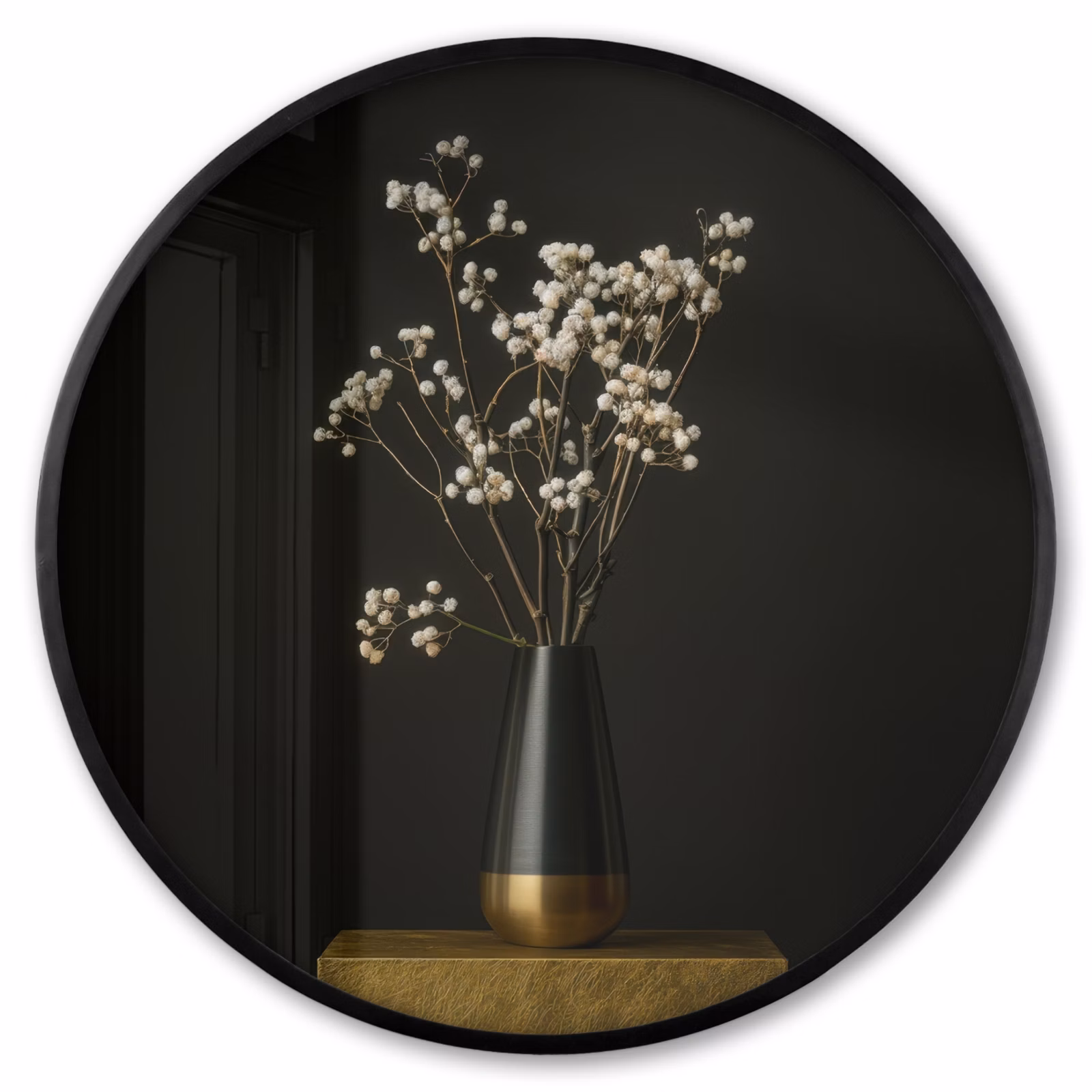 Ronde fotolijst - Bloembollen - Wit - Vaas - Minimalistisch — 1