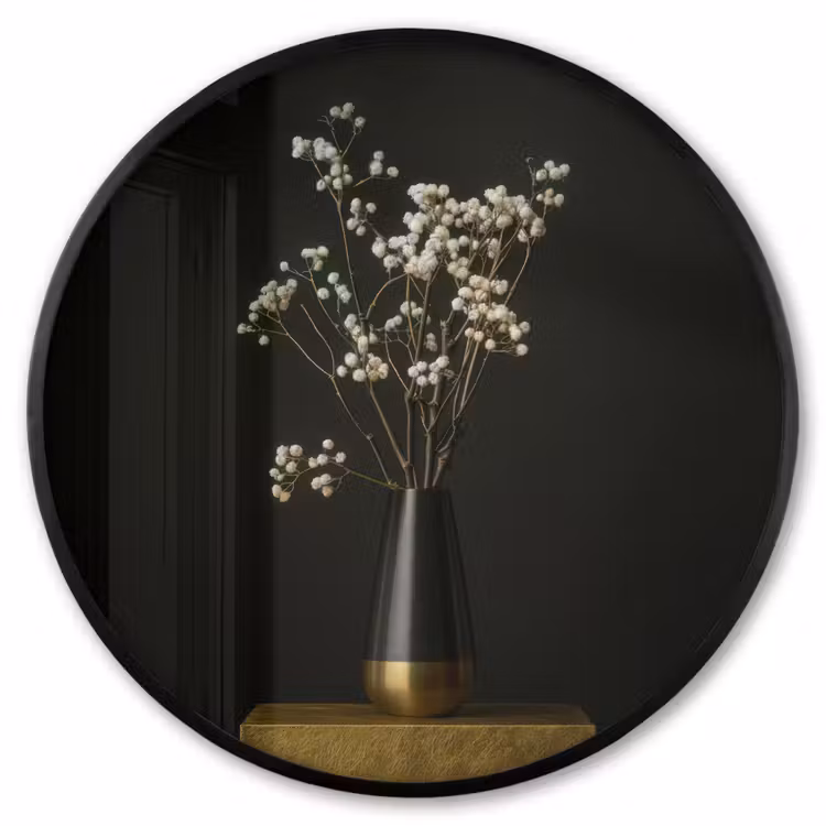Ronde fotolijst - Bloembollen - Wit - Vaas - Minimalistisch — 1