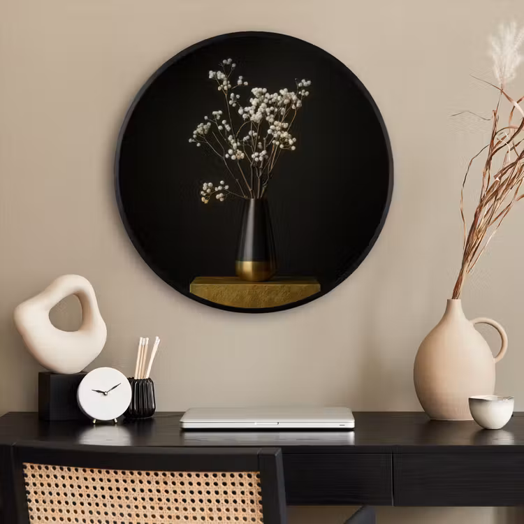 Ronde fotolijst - Bloembollen - Wit - Vaas - Minimalistisch — 2