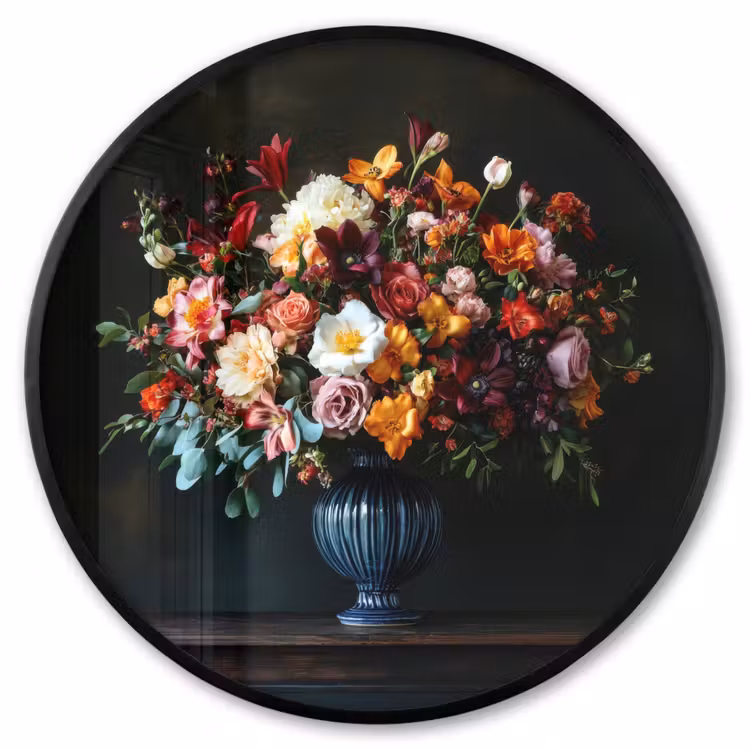 Ronde fotolijst - Groot - Bloemen - Vaas - Boeket — 1