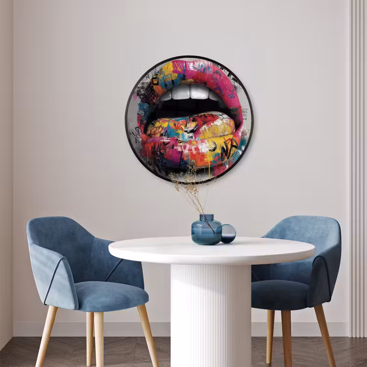 Ronde fotolijst - Lippen - Graffiti - Expressief — 3
