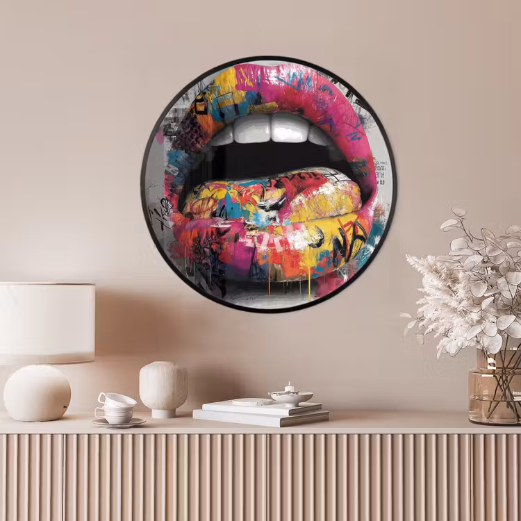 Ronde fotolijst - Lippen - Graffiti - Expressief — 4