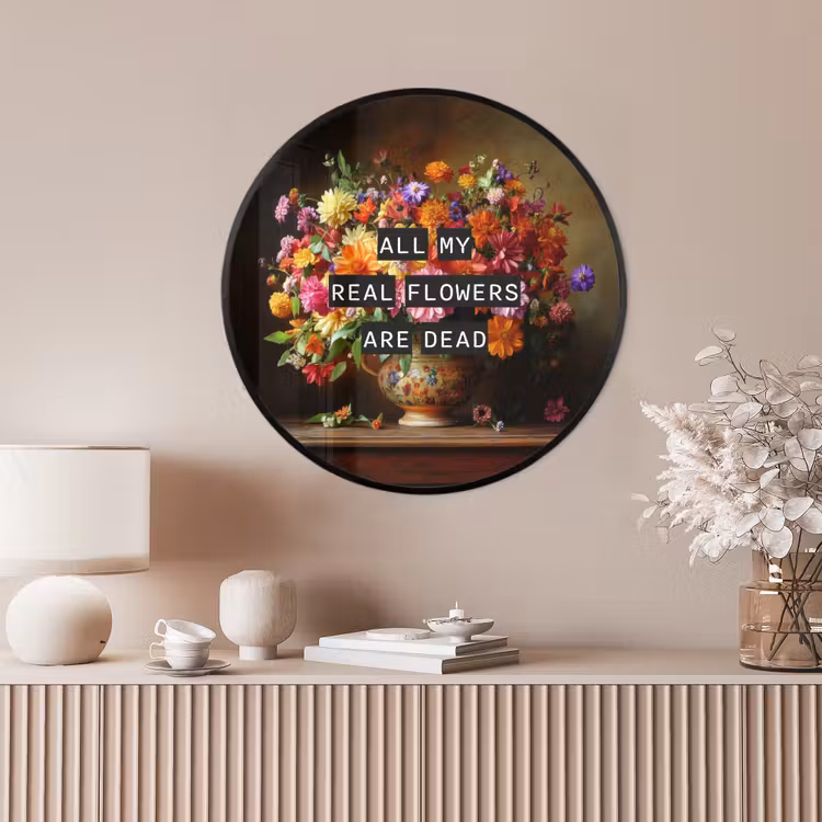 Ronde fotolijst - Kleur - Bloemen - Vintage - Bloemenvaas — 4