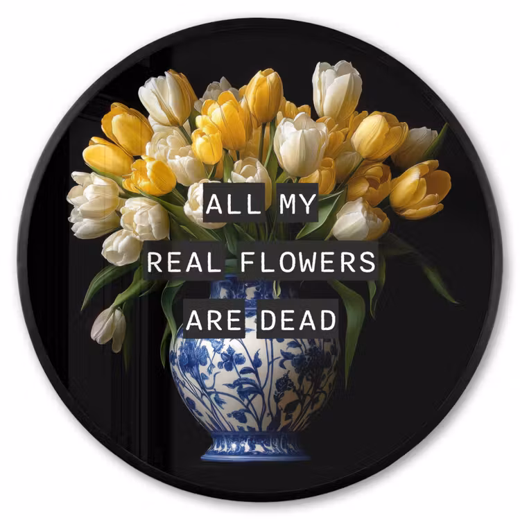 Ronde fotolijst - Quotes - Bloem - Tulp - Geel — 1