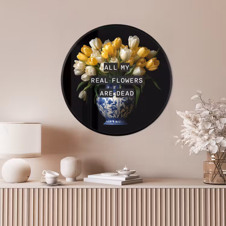 Ronde fotolijst - Quotes - Bloem - Tulp - Geel — 4