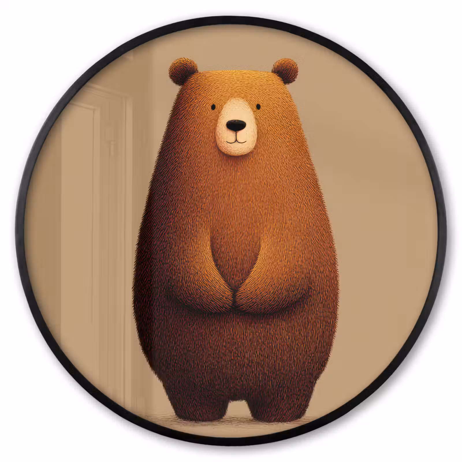 Ronde fotolijst - Beer - Minimalistisch - Bruin — 1