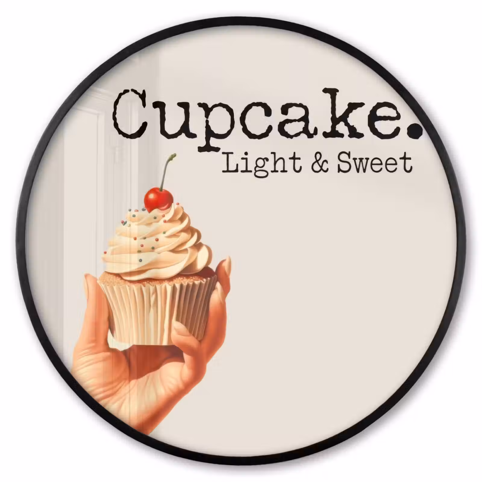 Ronde fotolijst - Cupcake - Zoet - Kers — 1