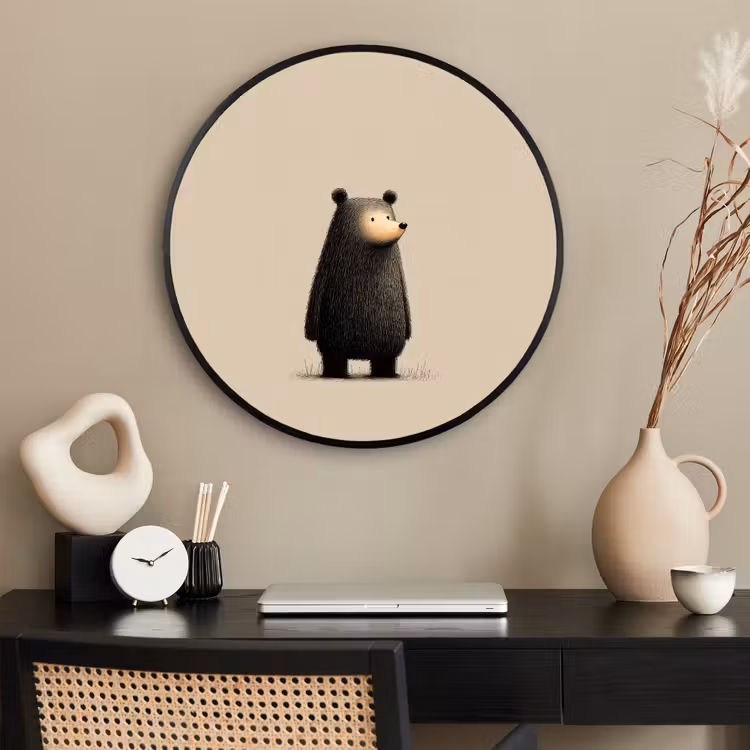 Ronde fotolijst - Beer - Donkerbruin - Minimalistisch — 2