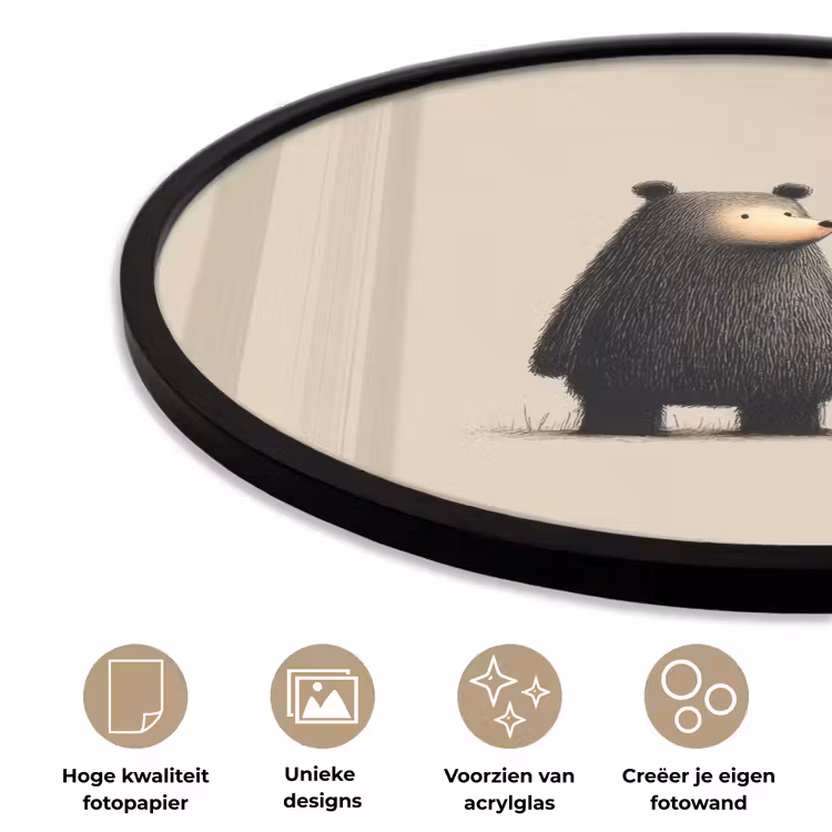 Ronde fotolijst - Beer - Donkerbruin - Minimalistisch — 5