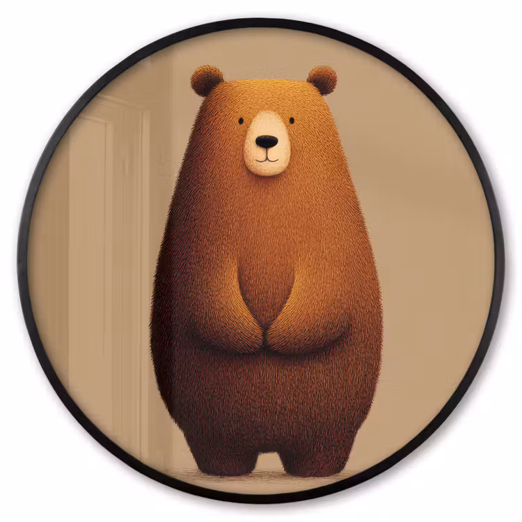 Ronde fotolijst - Beer - Minimalistisch - Bruin — 1