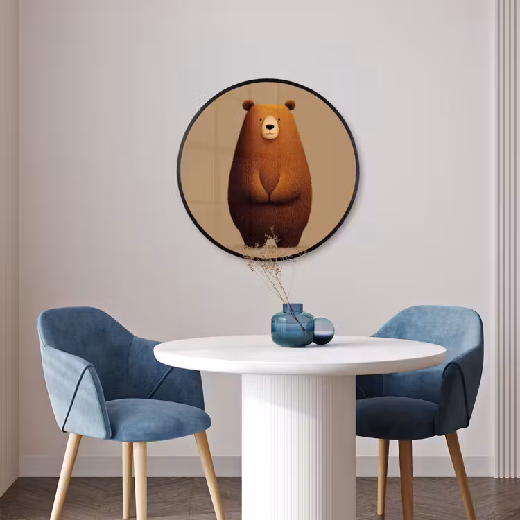 Ronde fotolijst - Beer - Minimalistisch - Bruin — 3