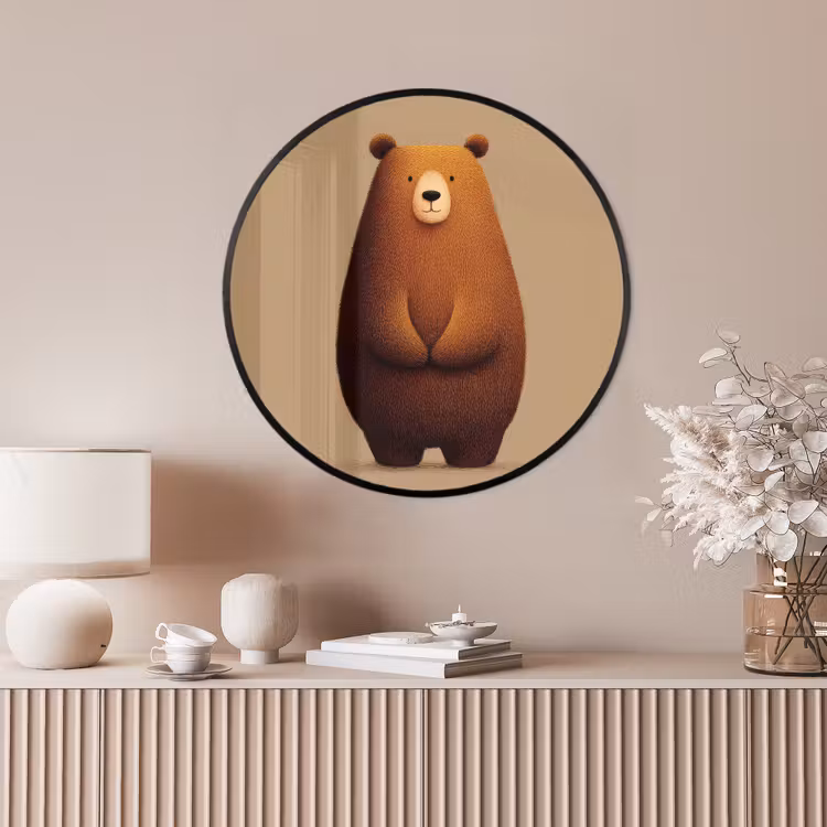 Ronde fotolijst - Beer - Minimalistisch - Bruin — 4