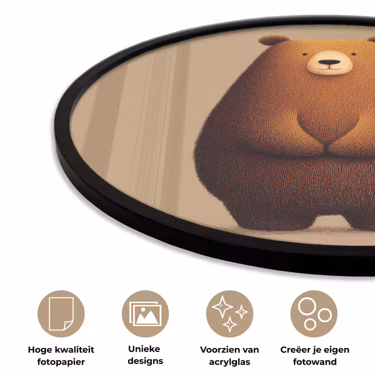 Ronde fotolijst - Beer - Minimalistisch - Bruin — 5
