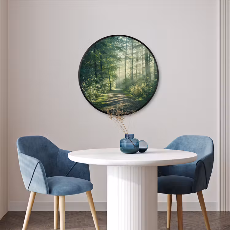 Ronde fotolijst - Bos - Pad - Zon - Bomen - Groen - Natuur — 3