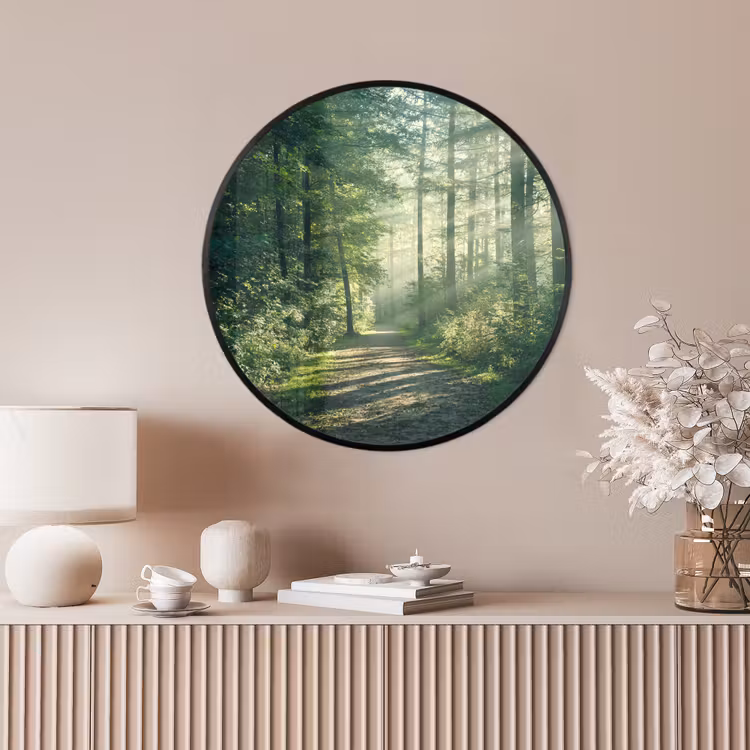 Ronde fotolijst - Bos - Pad - Zon - Bomen - Groen - Natuur — 4