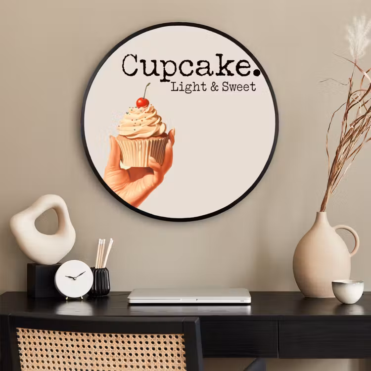 Ronde fotolijst - Cupcake - Zoet - Kers — 2